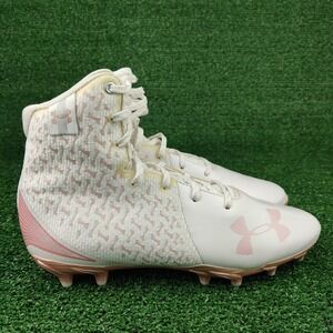 Under Armour Cleats Womens 8 White Rose Gold Highlight MC Lacrosse 3022078-105